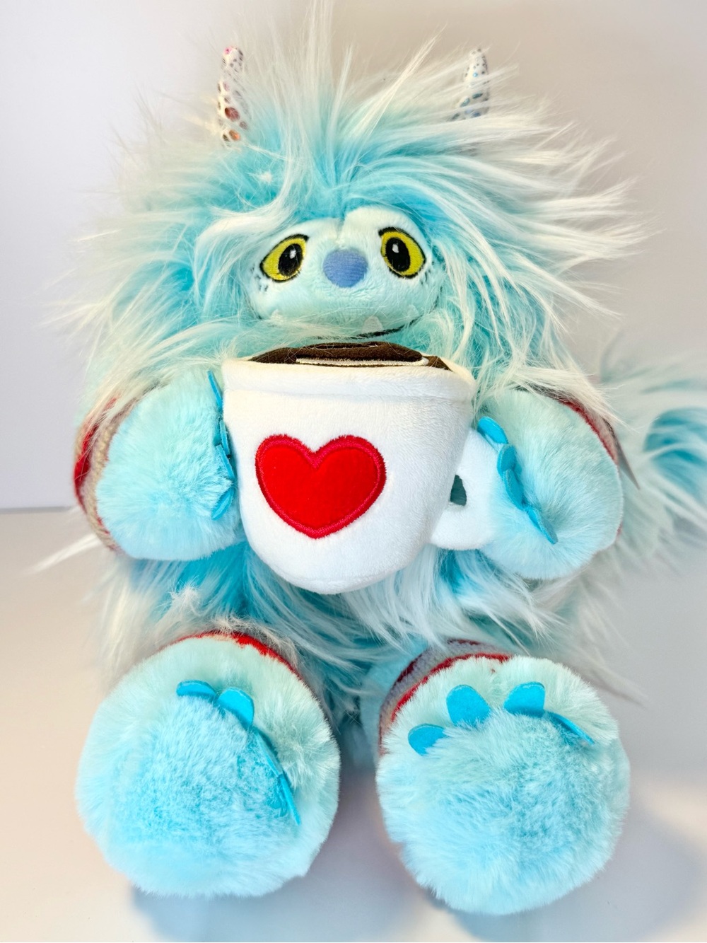 Aurora Teal Yeti Weighted Plush Fuzzy Coffee Heart New Valentine’s